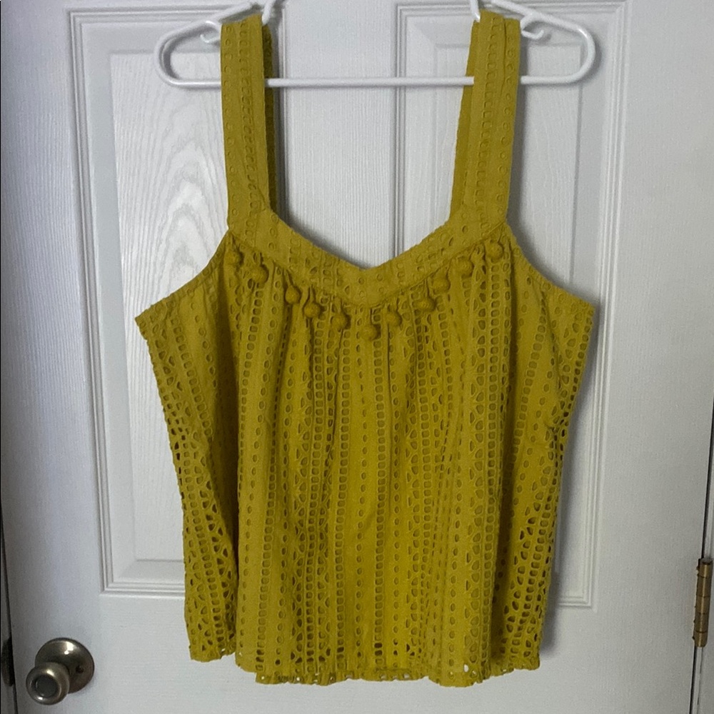Sundance Mustard Eyelet Tank Top
